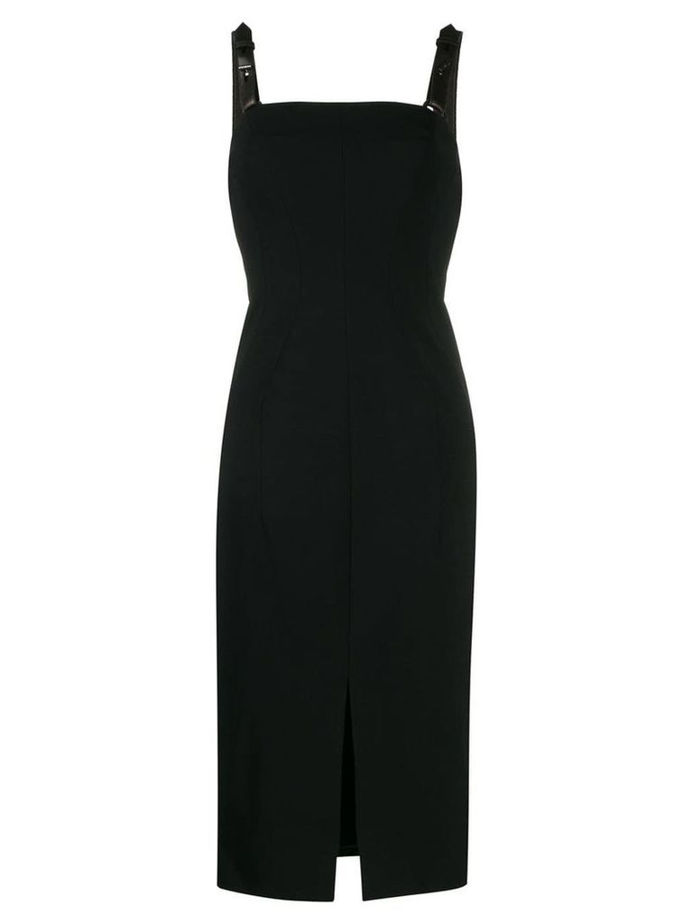 Tom Ford leather straps fitted dress - Black