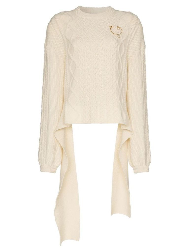 Magda Butrym Braid City cable-knit sweater - NEUTRALS