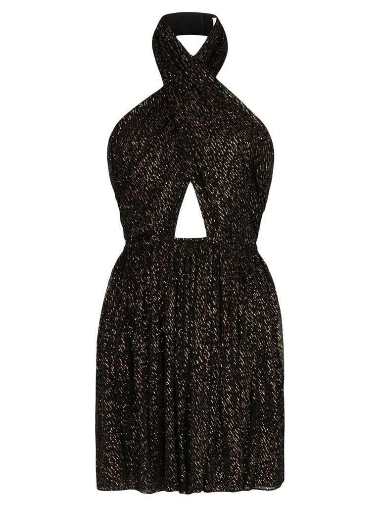 Saint Laurent draped cut-out mini dress - Black