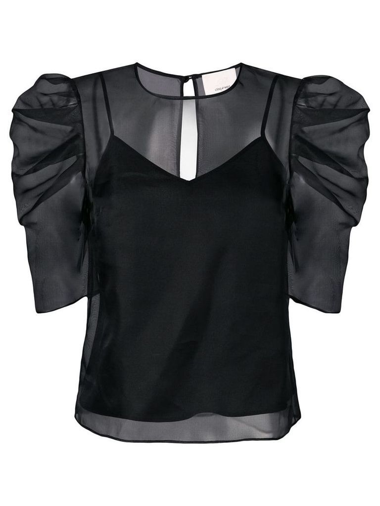 Cinq A Sept Erin gathered sleeve blouse - Black
