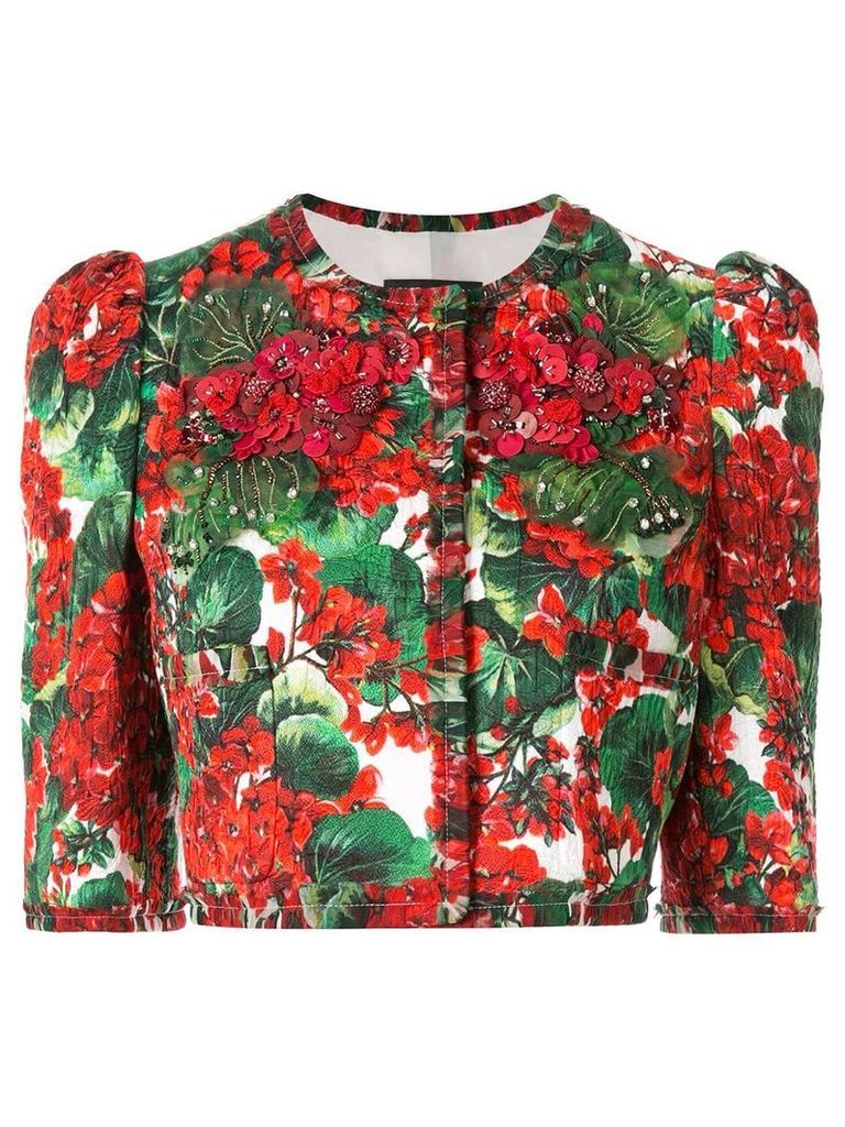 Dolce & Gabbana Portofino print cropped jacket - Red
