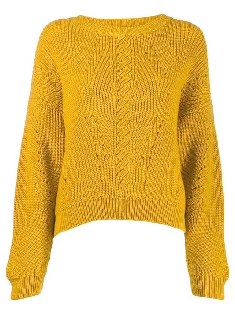 Alberta Ferretti cut-out detail knit sweater - Yellow
