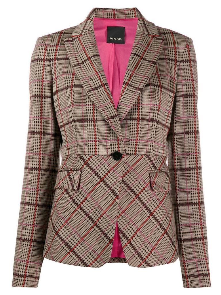 Pinko check fitted blazer - NEUTRALS