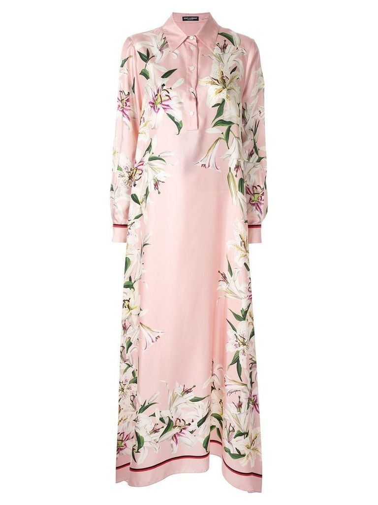 Dolce & Gabbana Lily print asymmetric dress - PINK