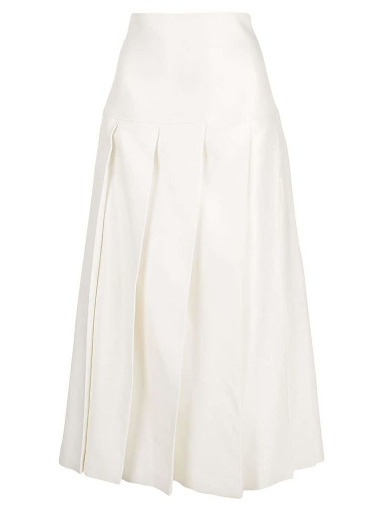 Jil Sander A-line pleated skirt - White
