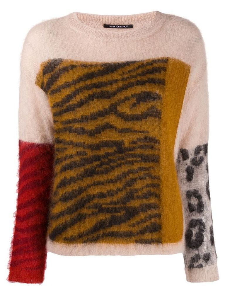 Luisa Cerano Tiger knit jumper - NEUTRALS