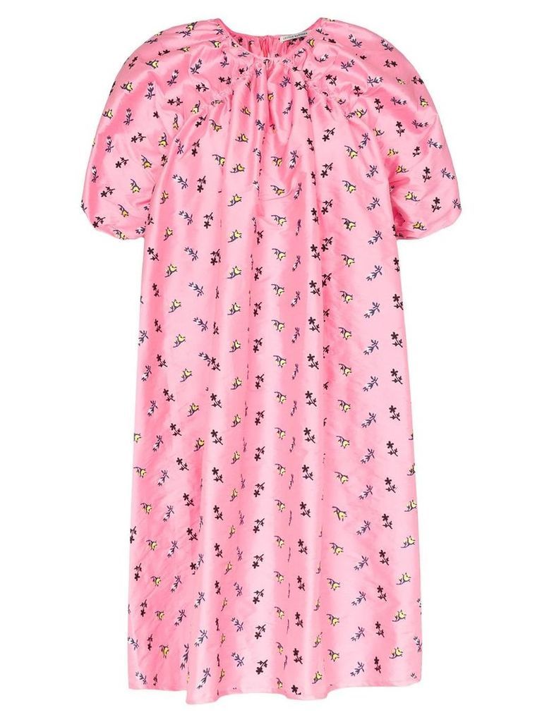 Cecilie Bahnsen floral puff-sleeve midi dress - Pink