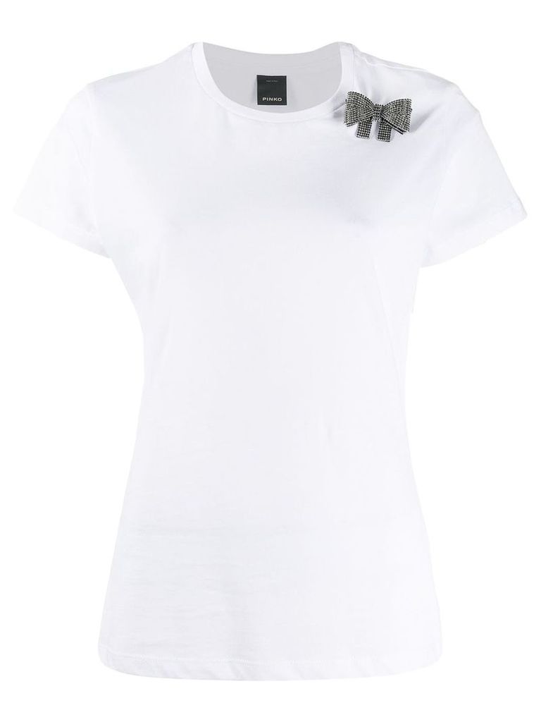 Pinko bow embellishment T-shirt - White