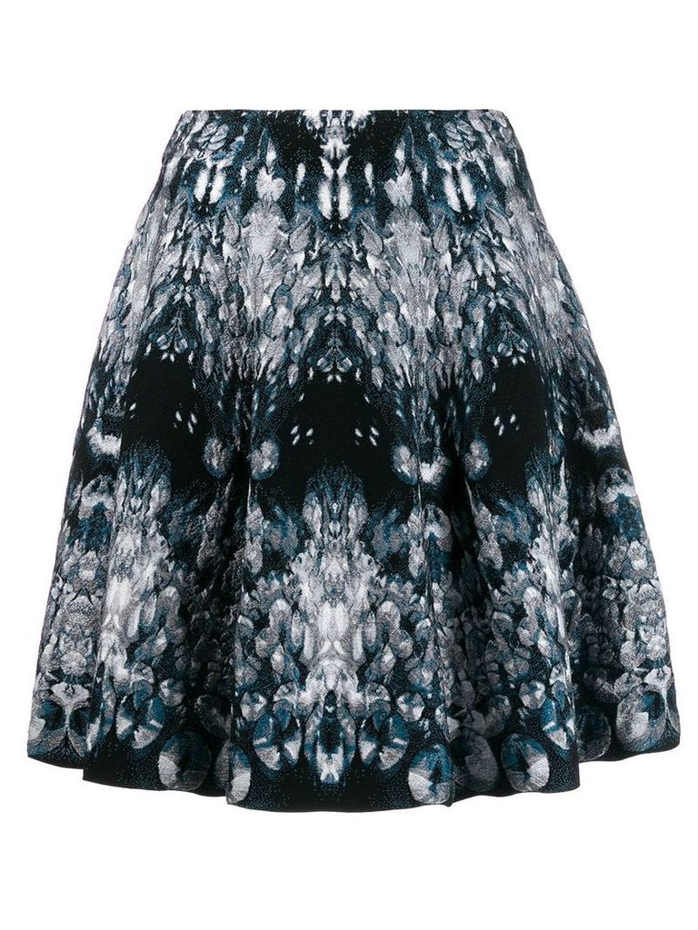 Alexander McQueen abstract pattern knitted skirt - Blue