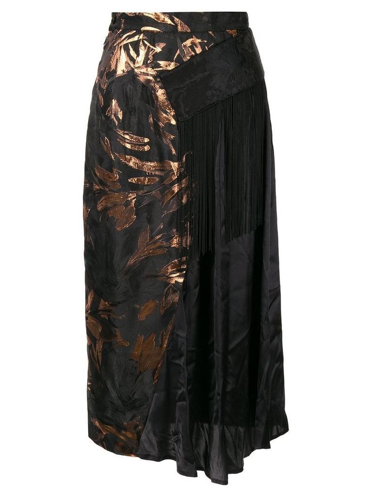 Taller Marmo Medley floral asymmetric skirt - Black