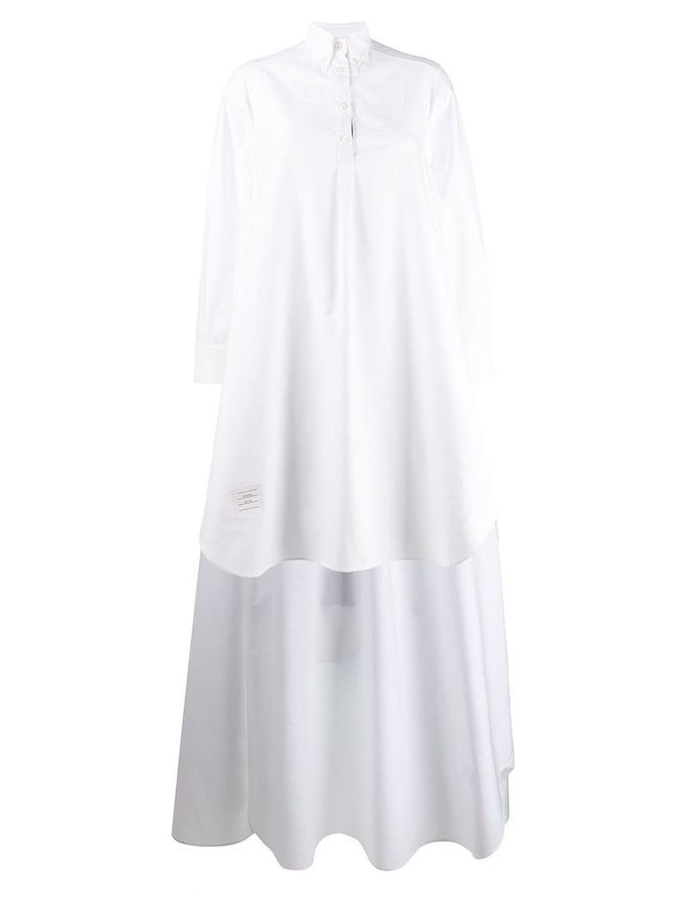 Thom Browne high-low shift shirt dress - White