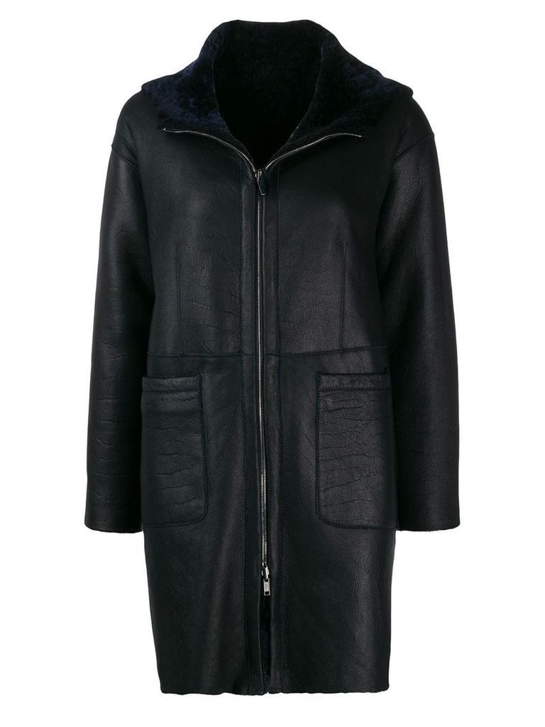Salvatore Santoro zipped hooded coat - Blue