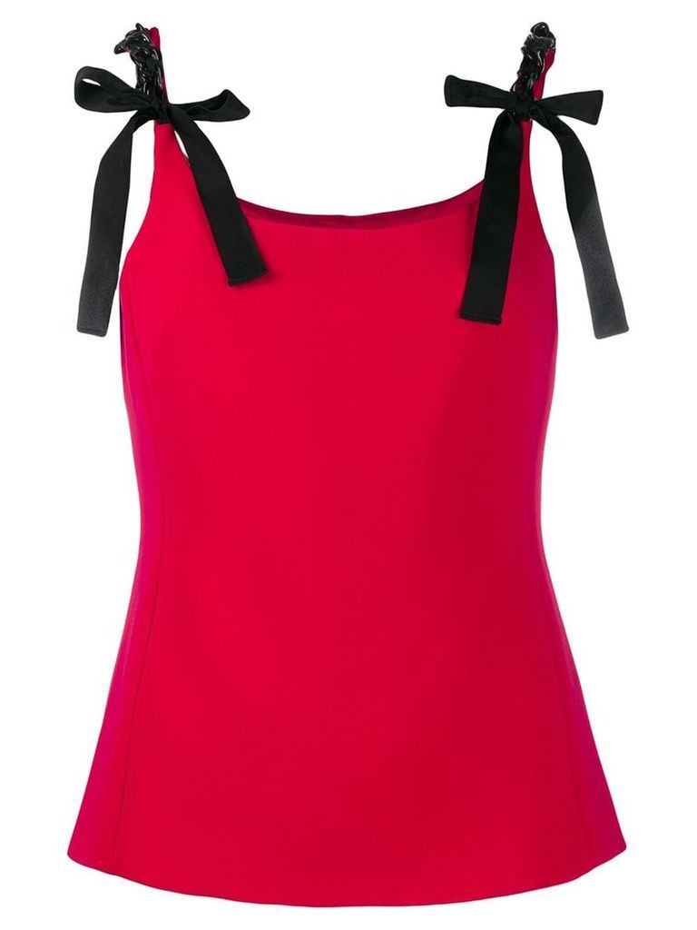 Boutique Moschino chain-embellished tank top - Red