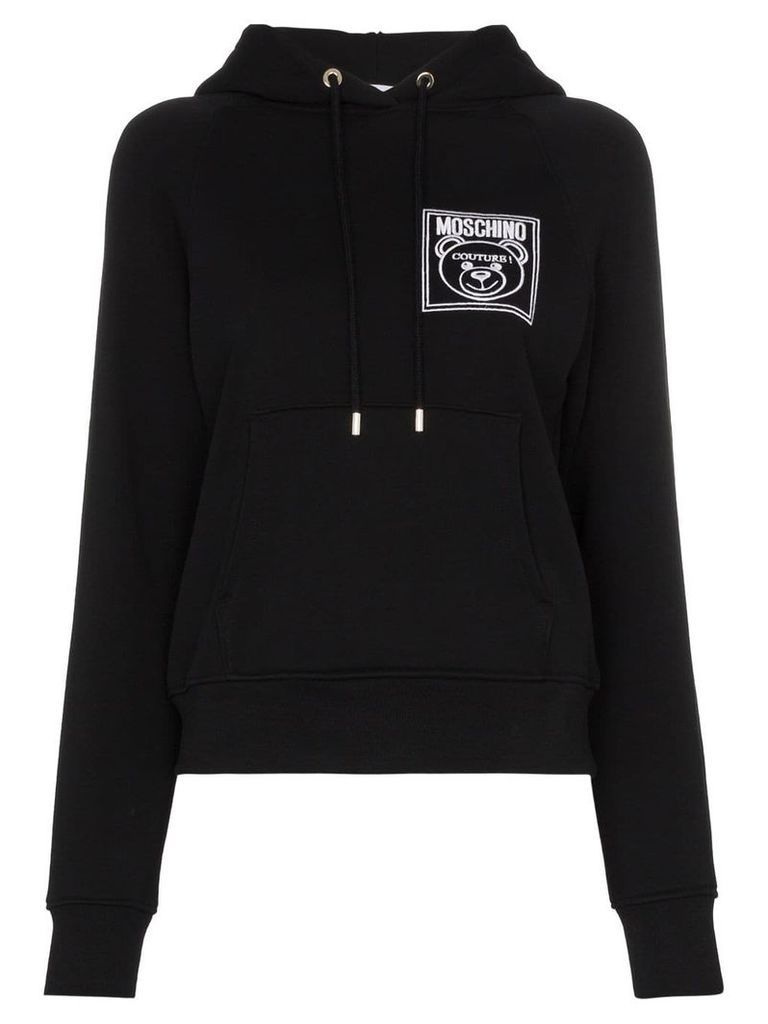 Moschino Teddy Bear embroidered hoodie - Black
