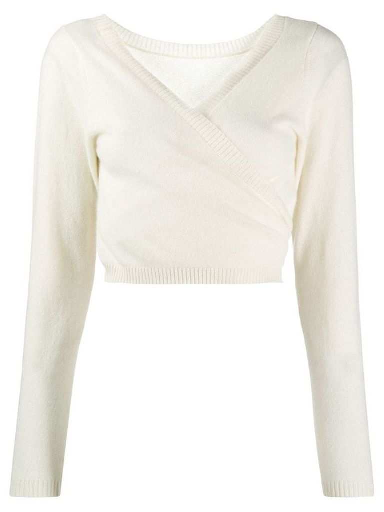 P.A.R.O.S.H. wrapped front jumper - NEUTRALS