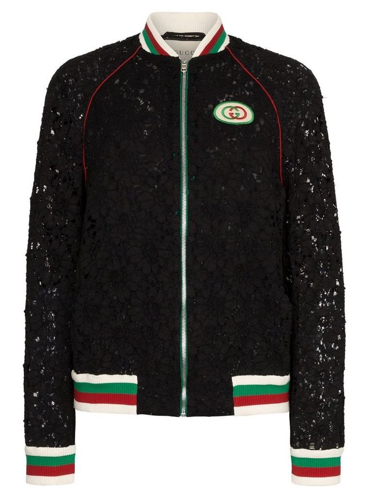 Gucci lace bomber jacket - Black