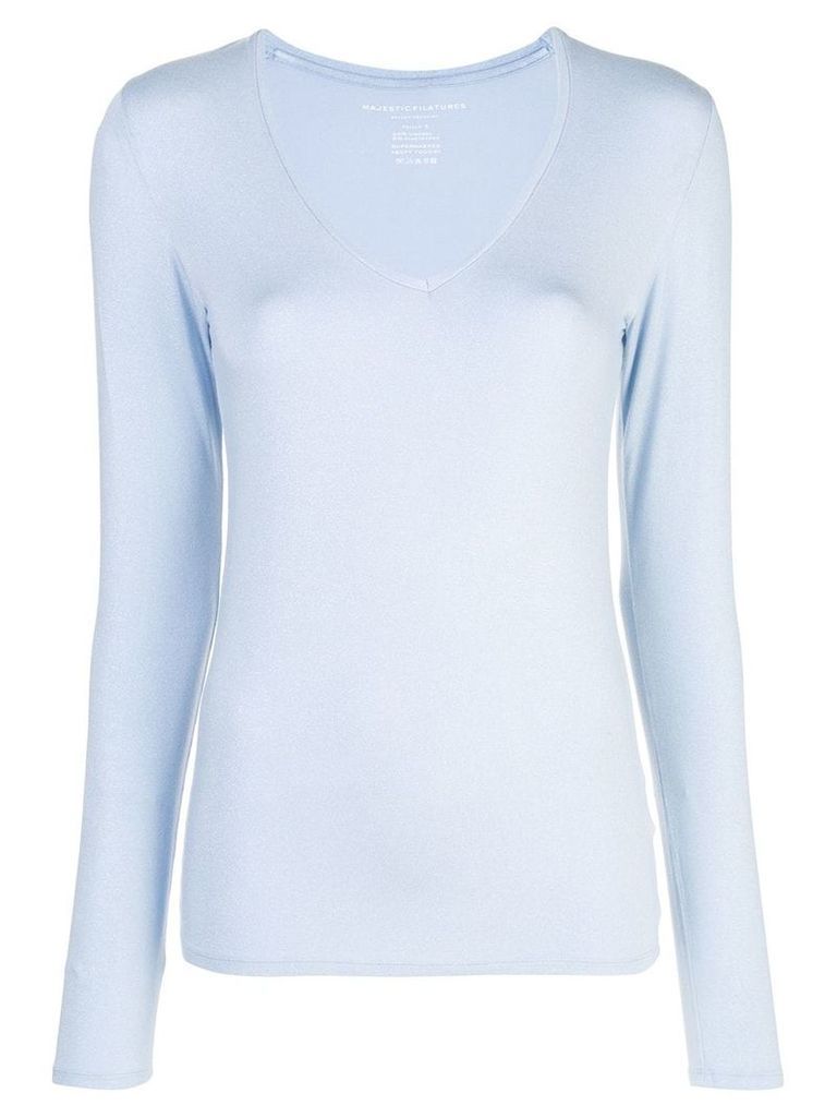 Majestic Filatures loose-fit knitted top - Blue