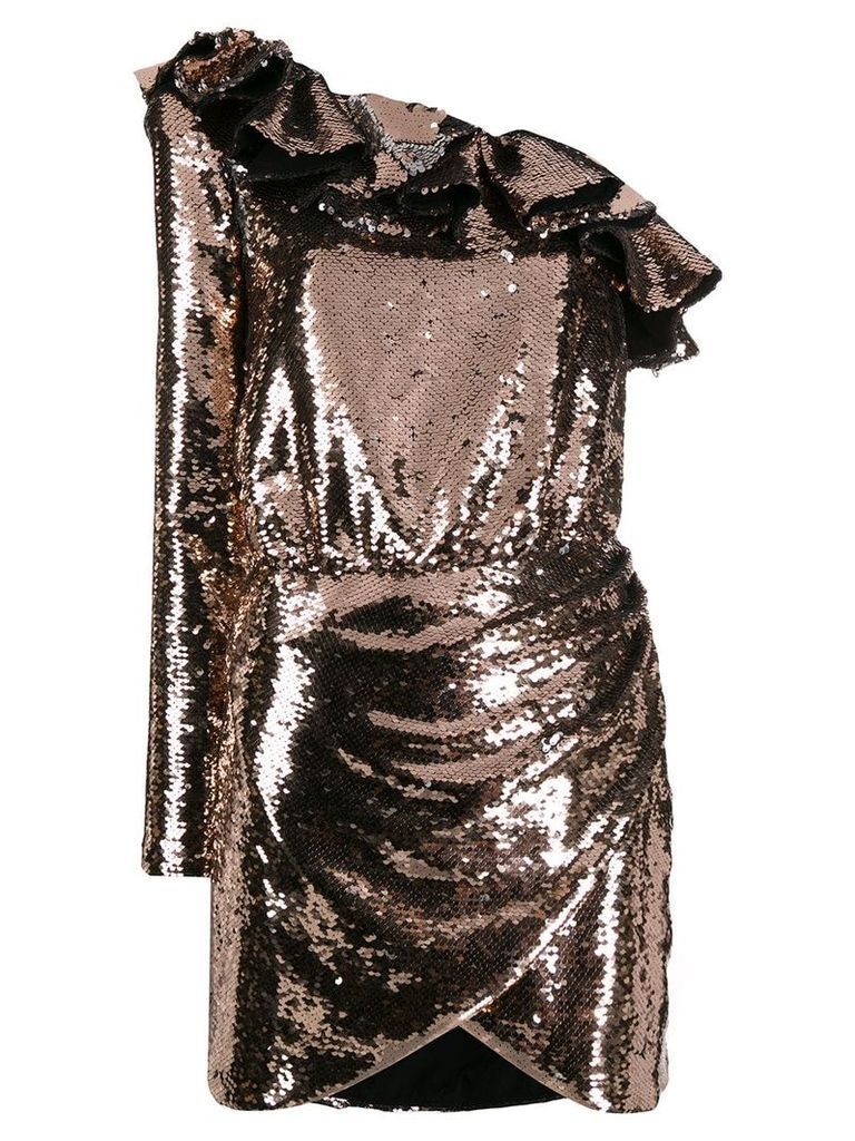 Amen sequined one-sleeve dress - GOLD