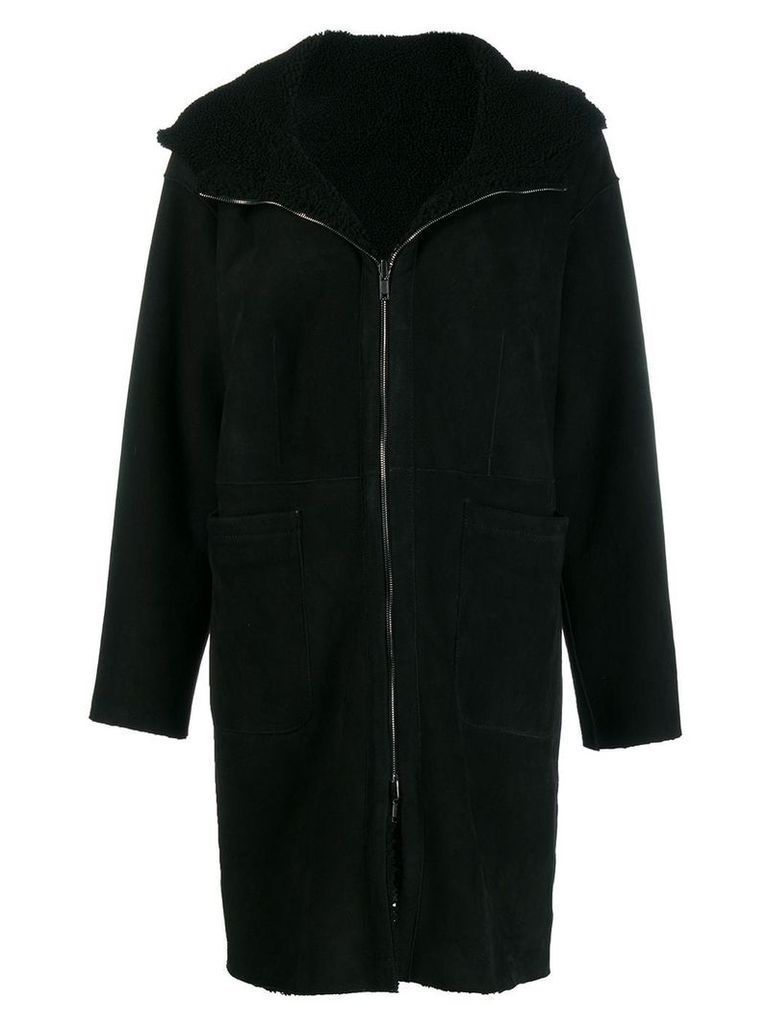 Salvatore Santoro fitted zip up coat - Black