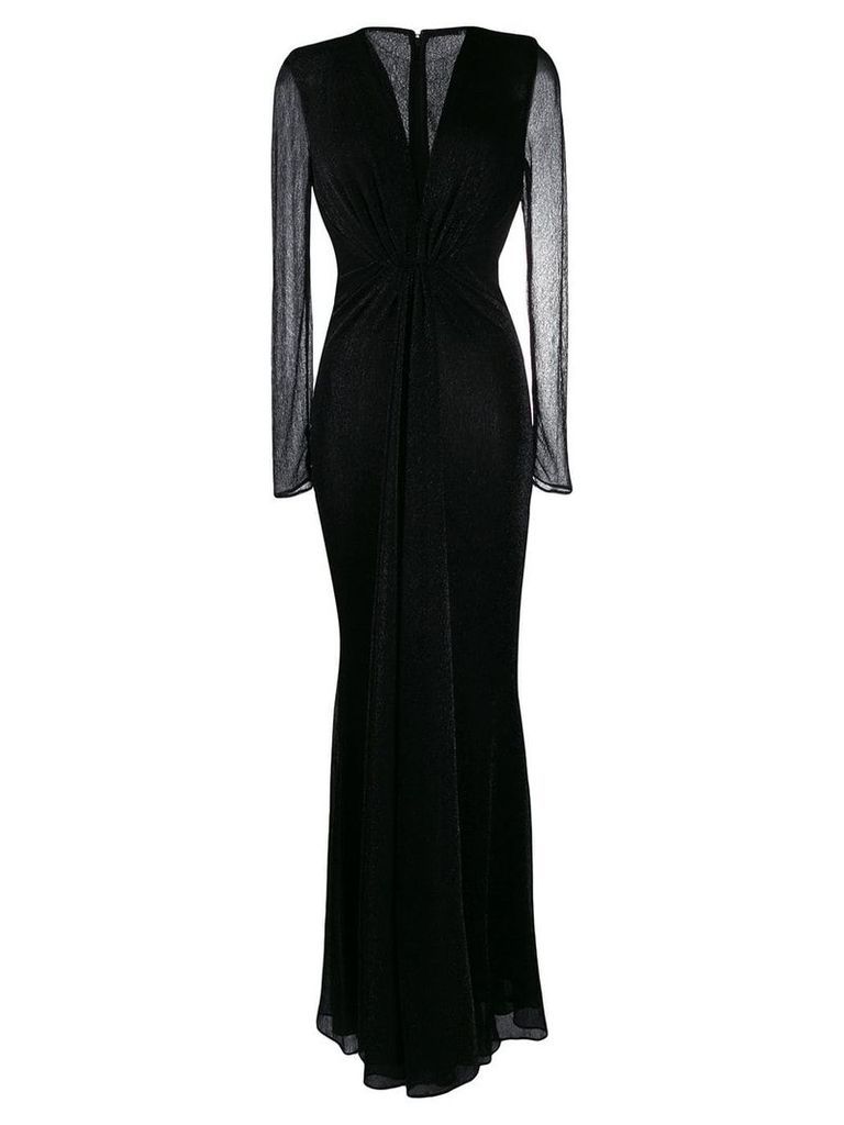 Talbot Runhof metallic voile long dress - Black