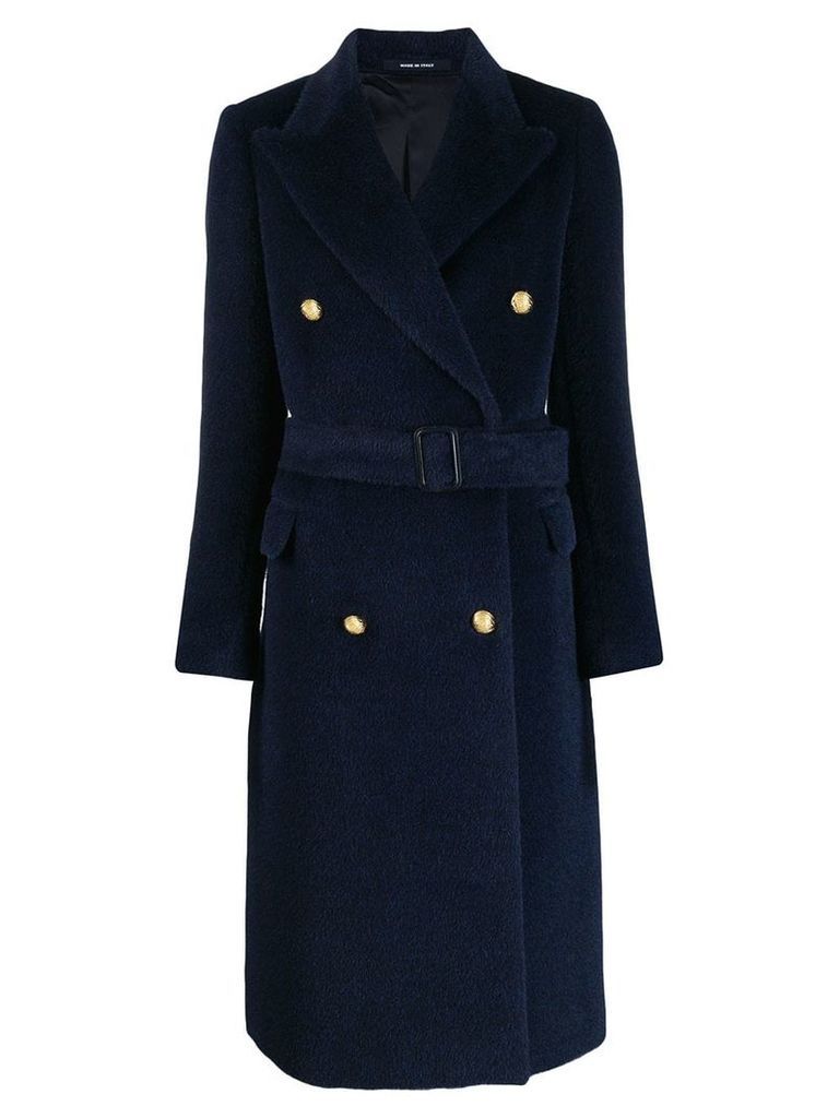 Tagliatore belted double breasted coat - Blue