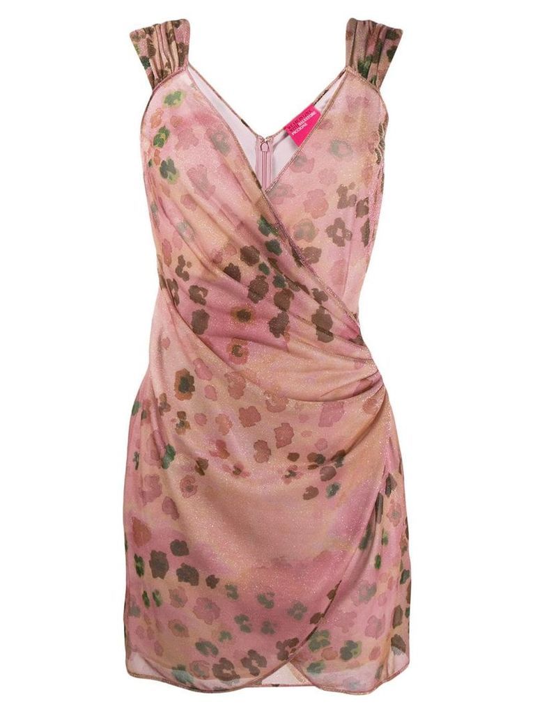 Blumarine floral-print wrap dress - PINK