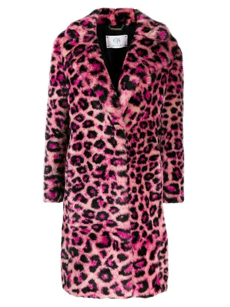 Alberta Ferretti faux-fur leopard coat - PINK