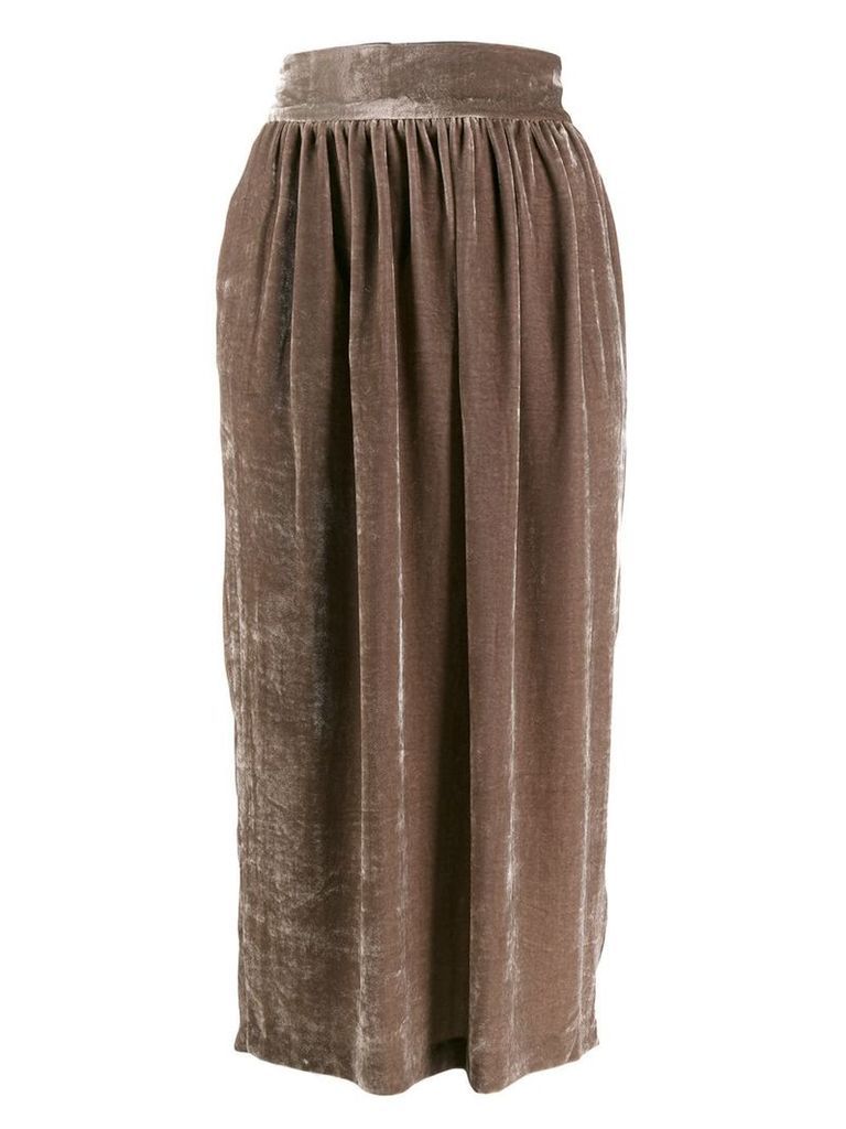 Fabiana Filippi velvet pleated skirt - Brown