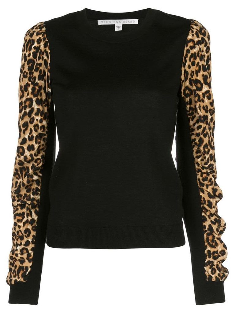 Veronica Beard leopard print knitted jumper - Black
