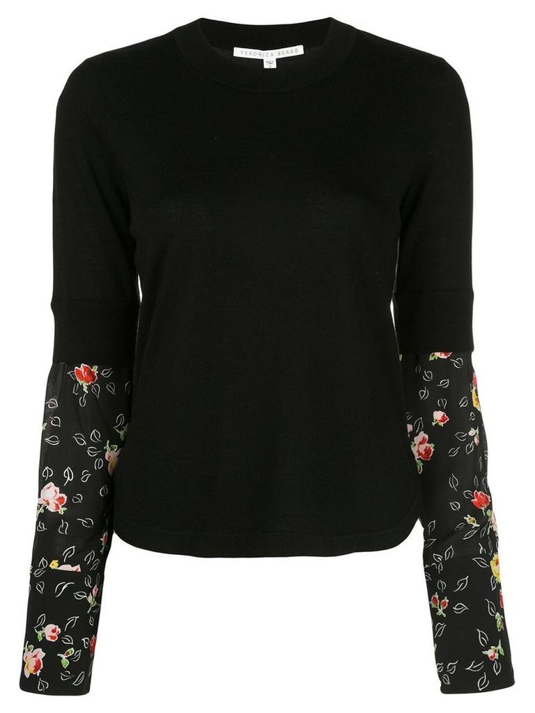 Veronica Beard knitted jumper with silk sleeves - Black