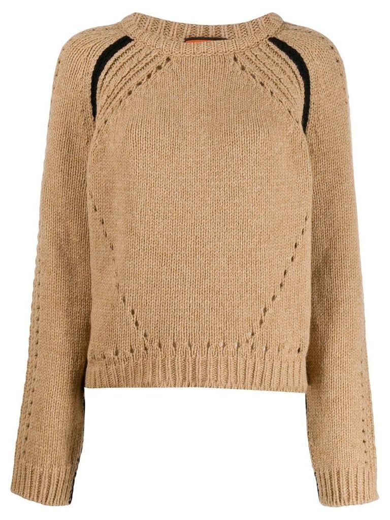 colville boxy fit cut-out detail sweater - Brown