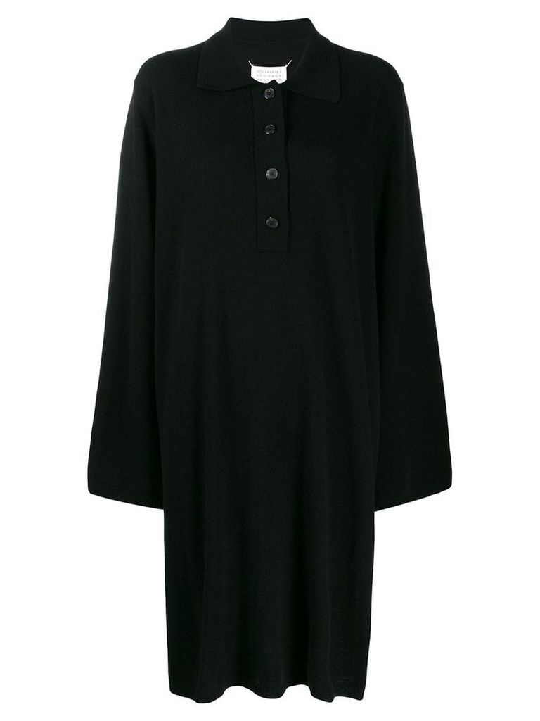 Maison Margiela oversized collared knitted dress - Black