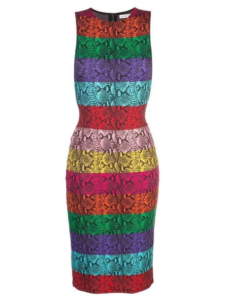 Alice+Olivia rainbow snake print dress - Multicolour