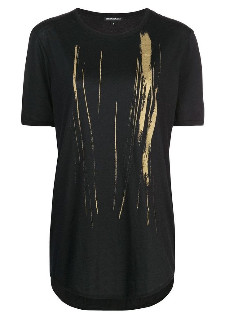 Ann Demeulemeester metallic print T-shirt - Black
