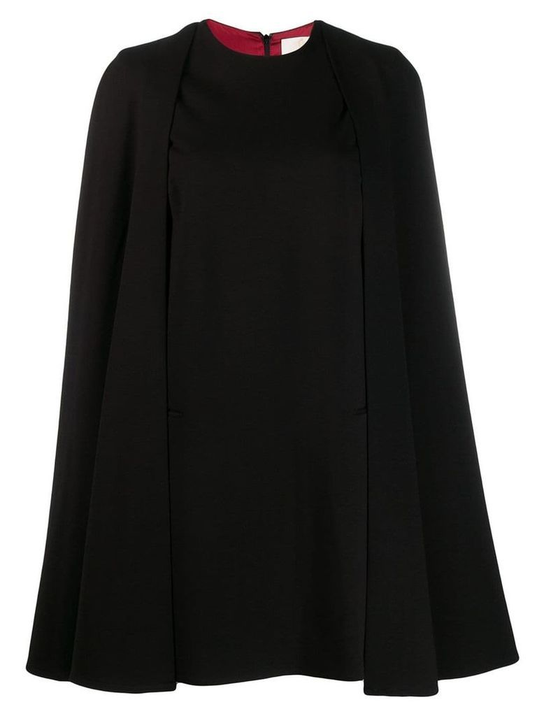 Sara Battaglia cape sleeve dress - Black