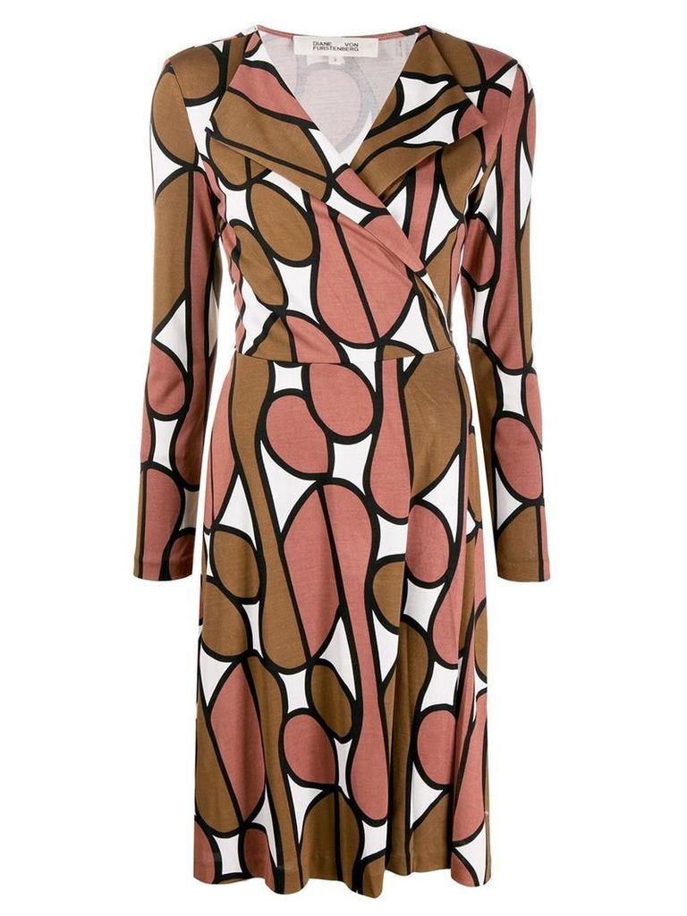 DVF Diane von Furstenberg long-sleeved printed dress - NEUTRALS