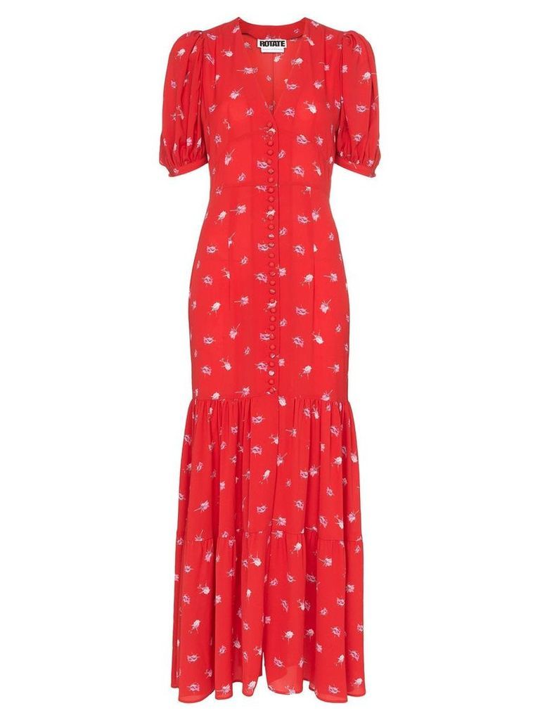 Rotate rose print maxi dress - Red