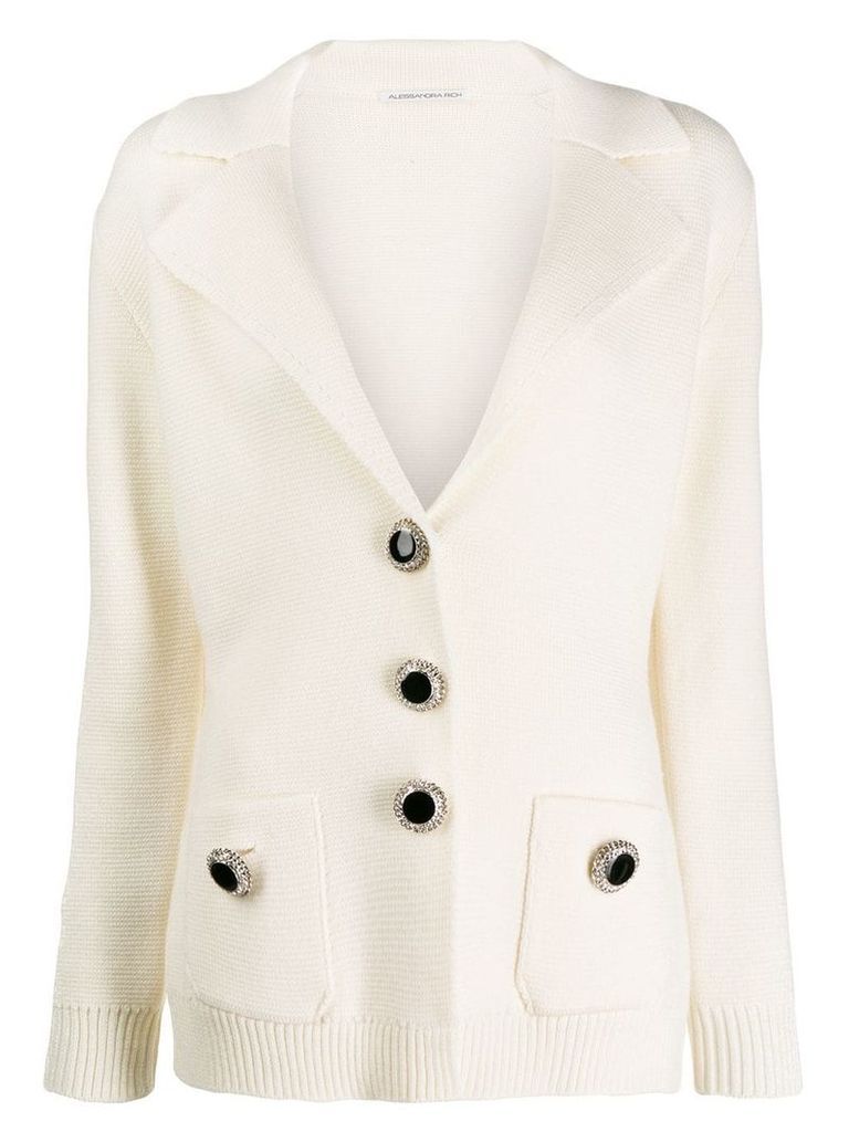 Alessandra Rich single-breasted cardigan - White