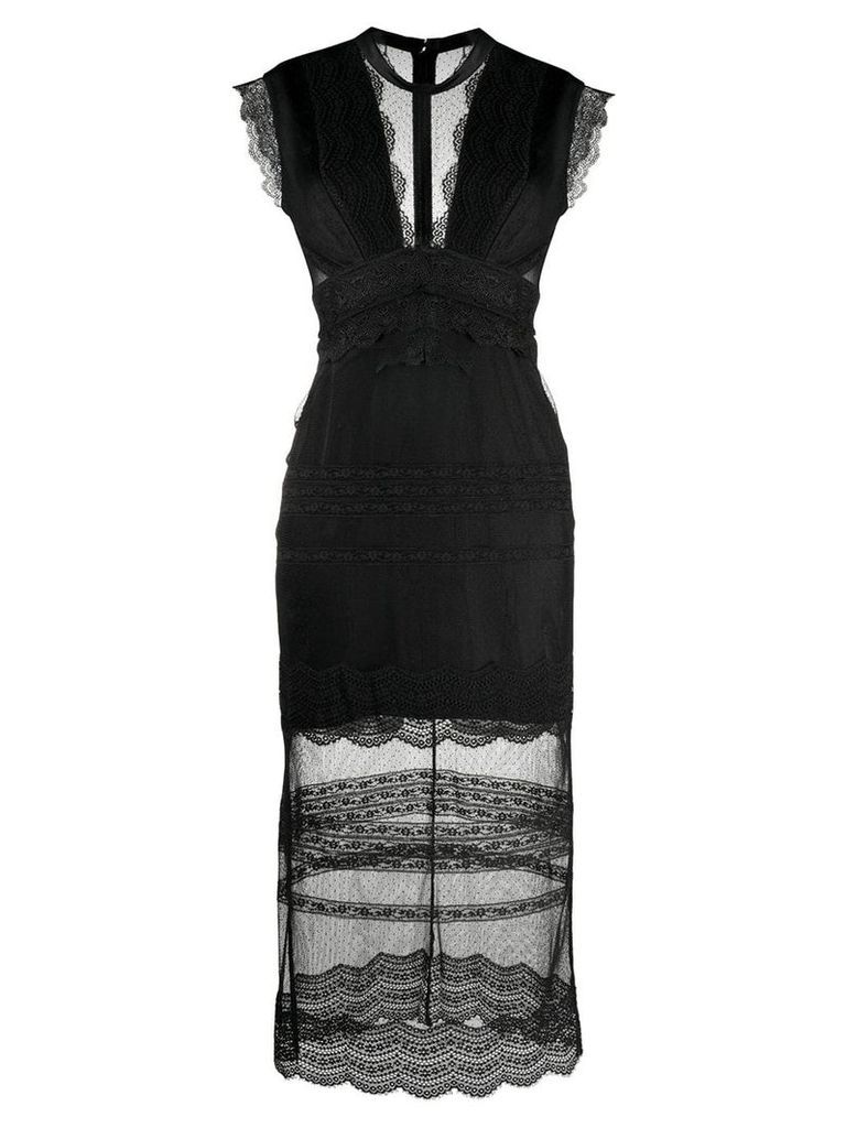 Three Floor Delight lace fitted dress - Black