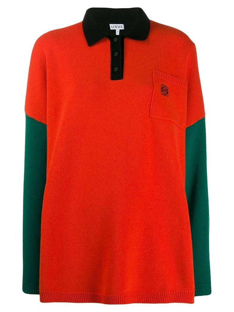 Loewe knitted colourblock polo shirt - Green