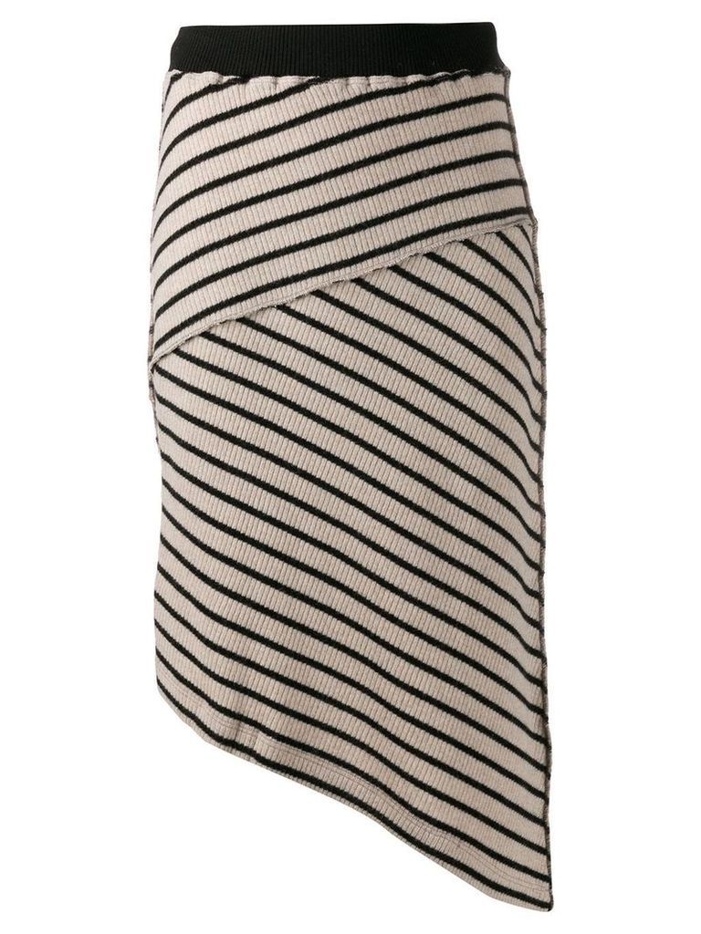 Mm6 Maison Margiela striped asymmetric skirt - NEUTRALS