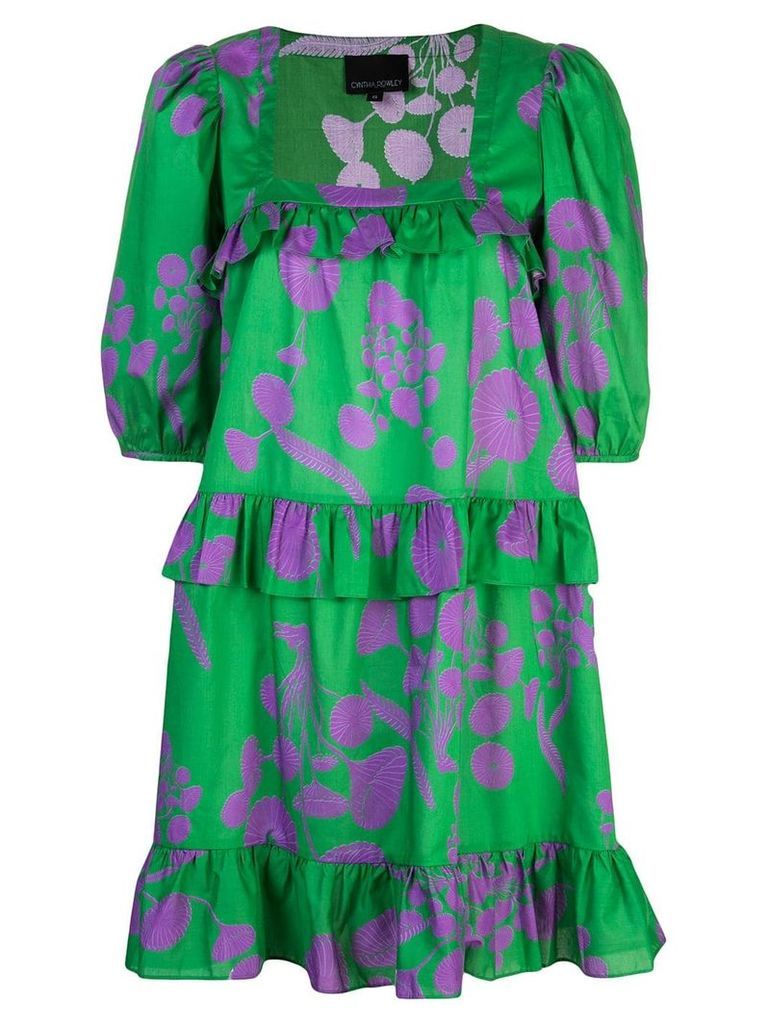 Cynthia Rowley Kuaii Ruffle Swing Dress - Green
