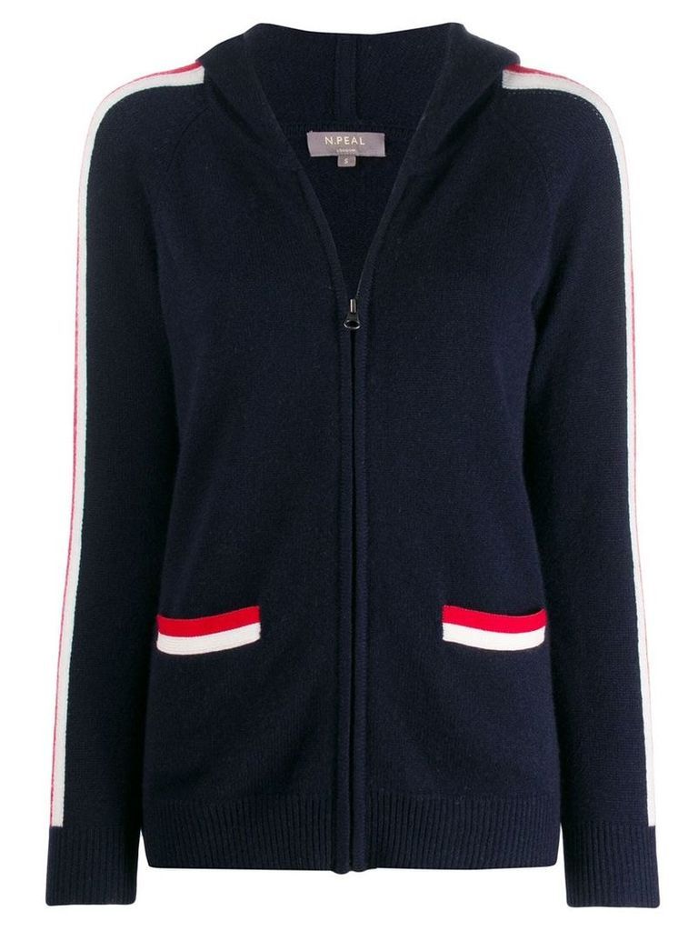 N.Peal knitted zip hoodie - Blue