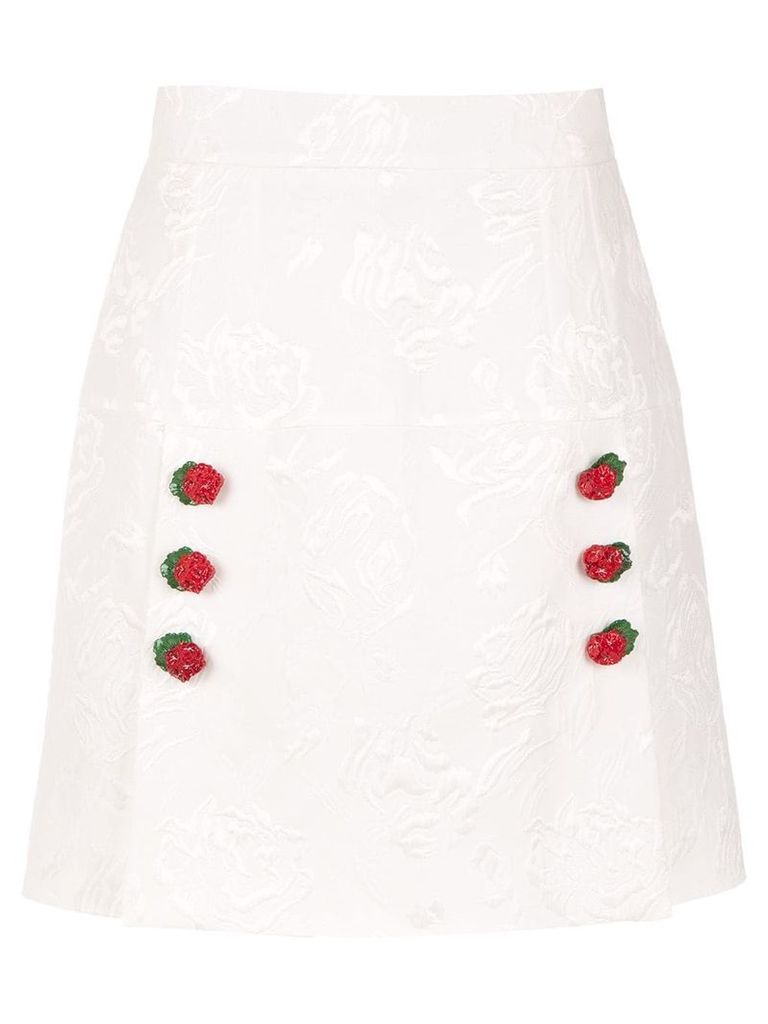 Dolce & Gabbana floral brocade a-line skirt - White