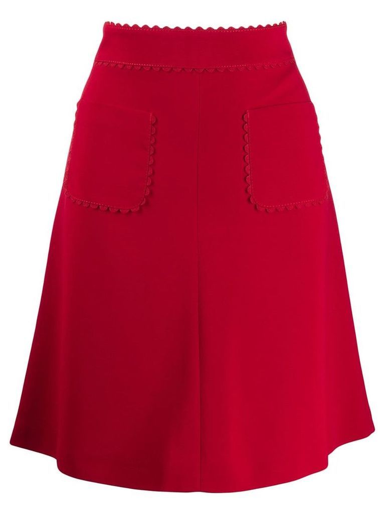 RedValentino scalloped trim A-line skirt