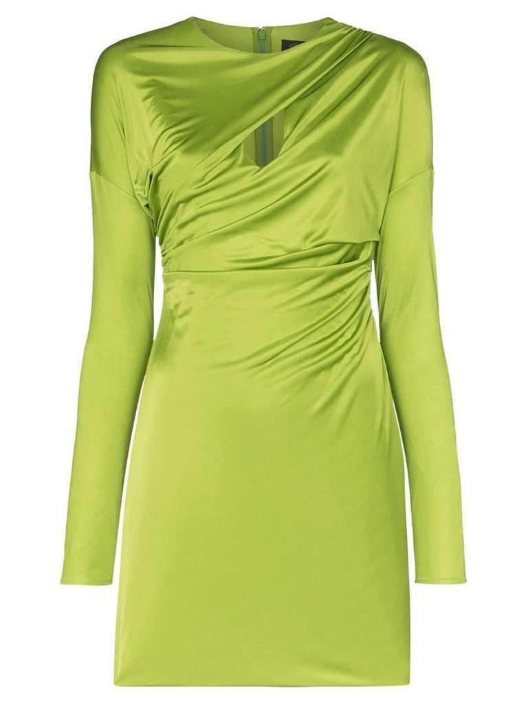 Versace ruched slash-front mini dress - Green