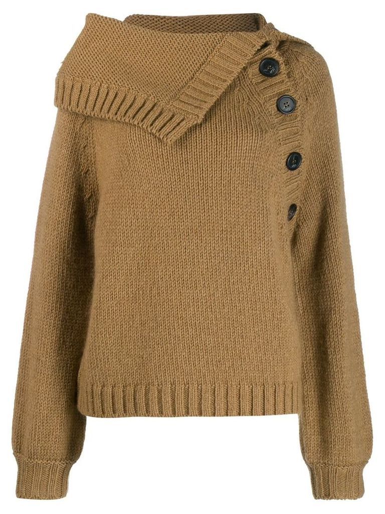 Nº21 knitted buttoned sweater - Brown
