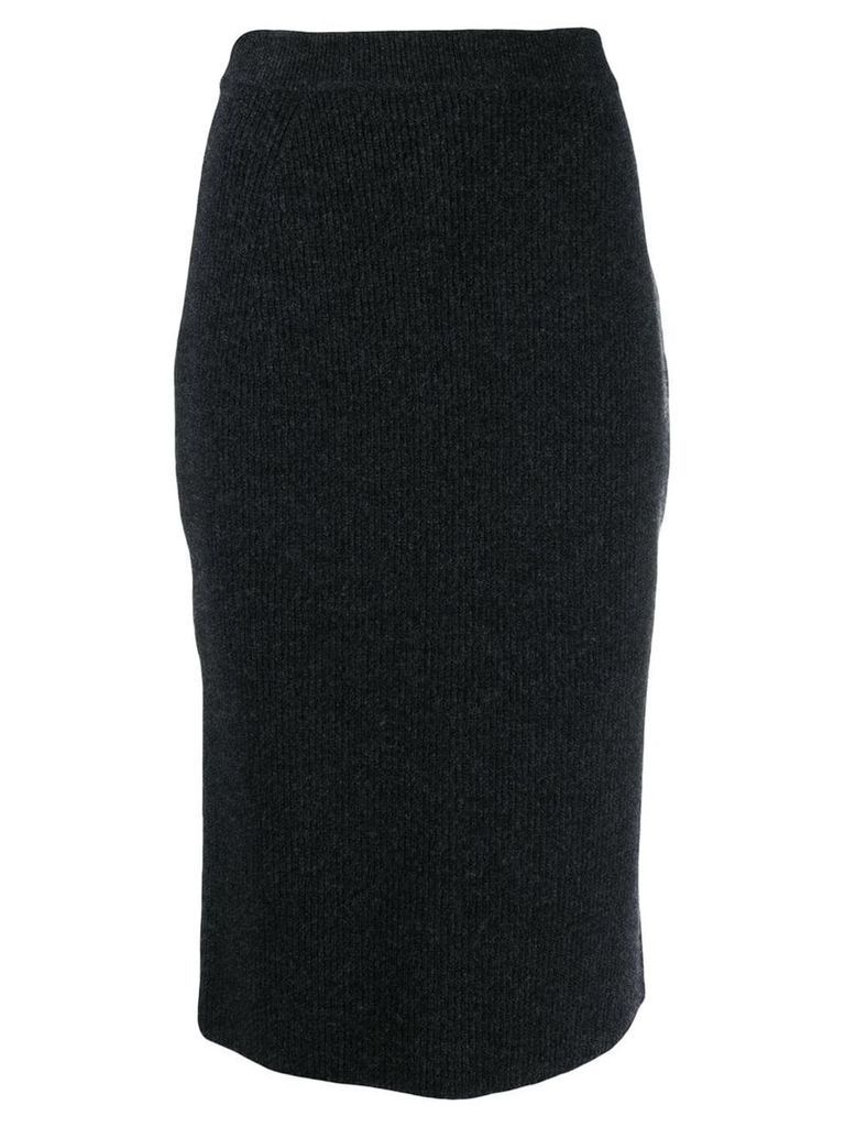 Pringle of Scotland Ribbed Pencil Skirt - Black