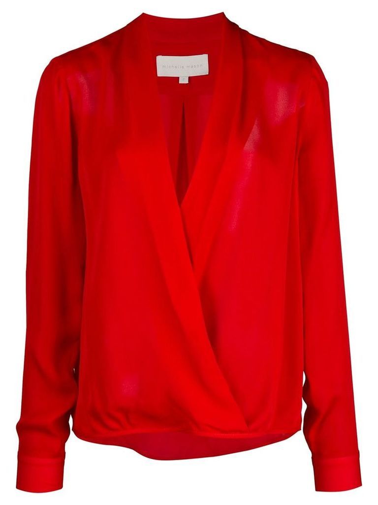 Michelle Mason wrap-style silk blouse - Red