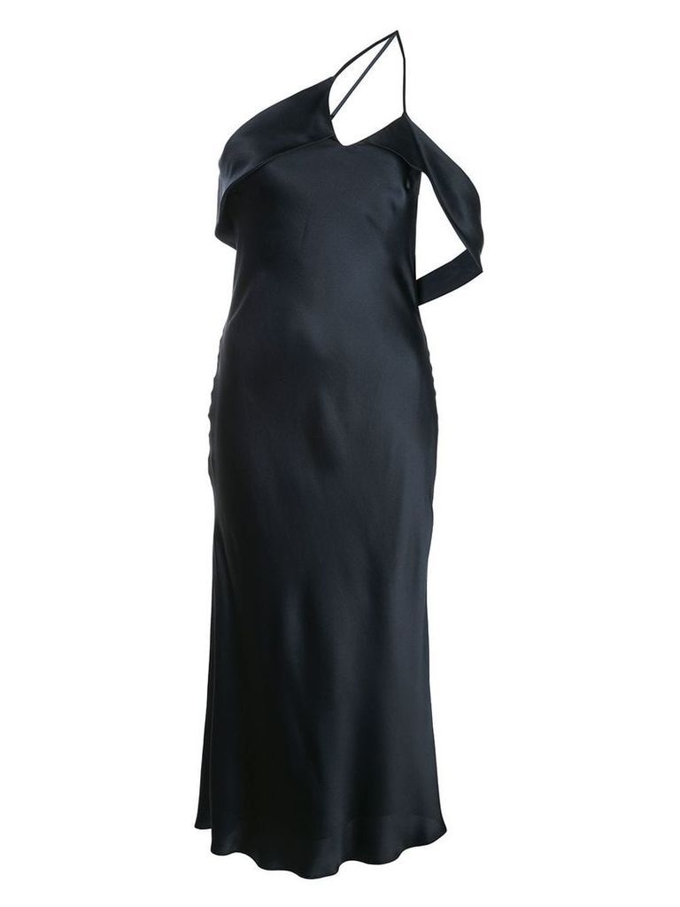 Michelle Mason draped-arm silk dress - Black